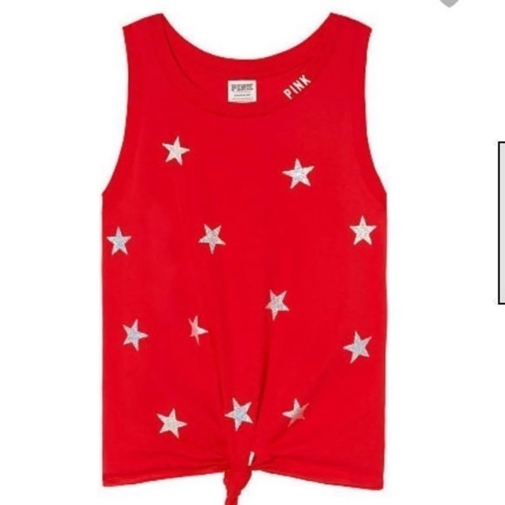 VS PINK Americana Knotted Muscle Tank